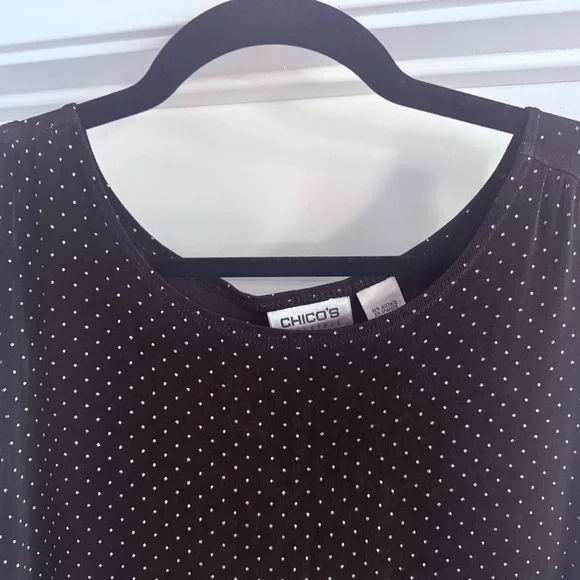 Chico's Travelers Black and White Dotted Midi Dress - Picture 4 of 7